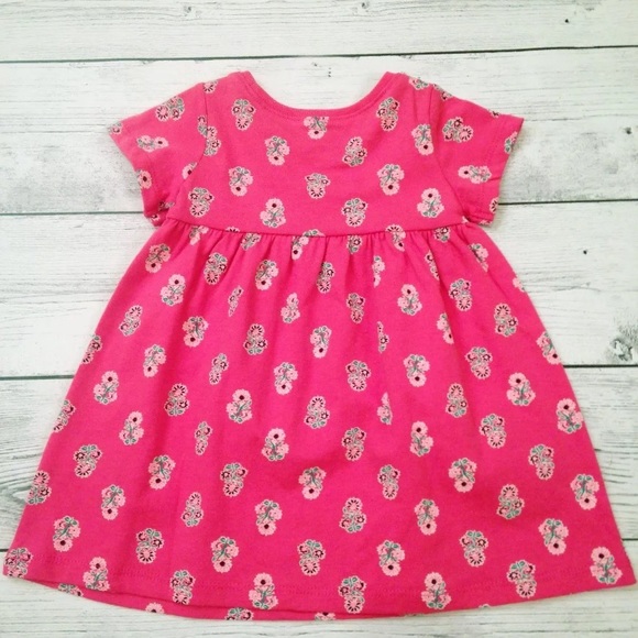 Pink Floral Short Sleeve Dress - Size 3-6 Months - Picture 3 of 4